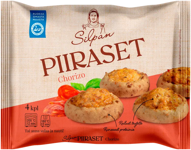 Silpan chorizo-piiraset 4 x 55g / 220g, kypsä pakaste