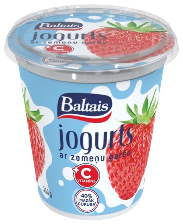 Baltais maasika jogurt, 300 g