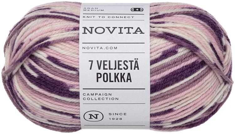 Novita lanka 7 Veljestä Polkka 100g tasapaino 8031