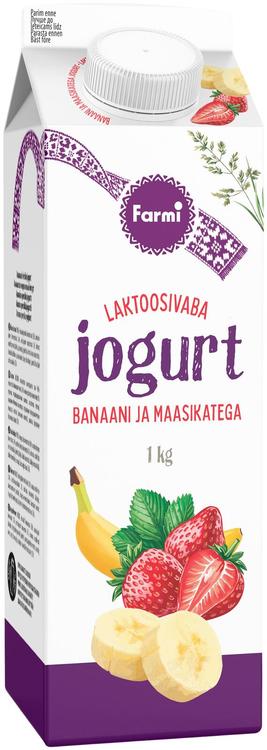 Farmi jogurt maasika-banaani laktoosivaba, 1 kg