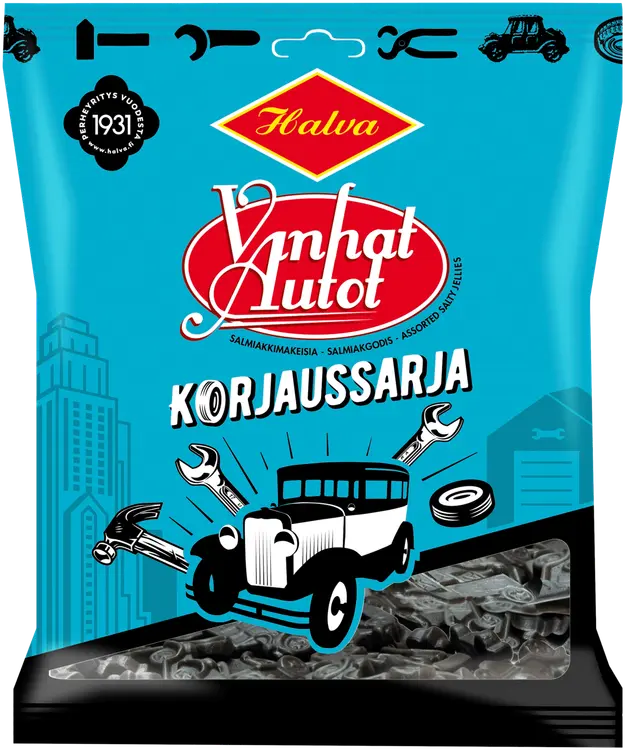Halva Vanhat Autot Korjaussarja salmiakkimakeisia 120 g