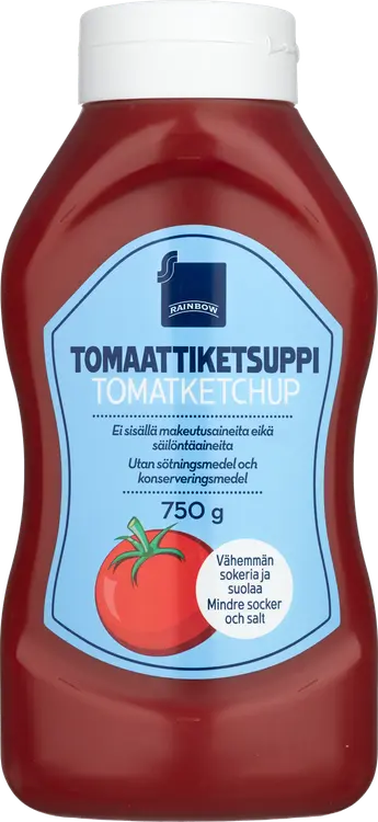 Rainbow tomaattiketsuppi vähemmän sokeria ja suolaa 750 g
