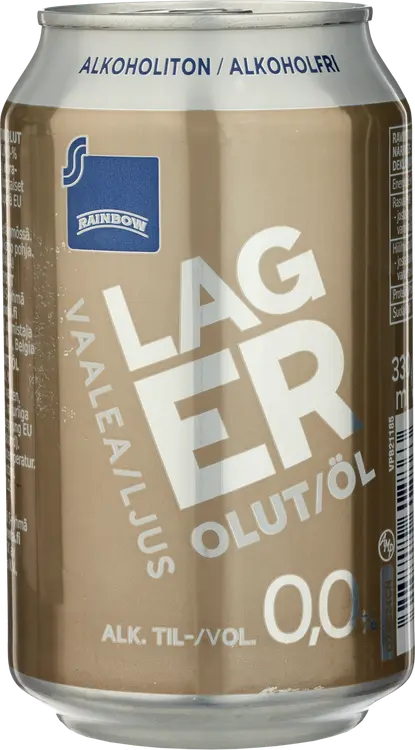 Rainbow alkoholiton 0,0% vaalea lager olut 33cl tlk