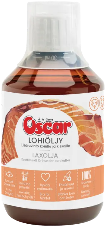 Oscar Lohiöljy Lisäravinto koirille ja kissoille 300ml