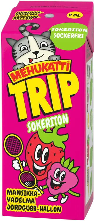 Mehukatti Trip Sokeriton Mansikka-vadelmamehujuoma 2 dl