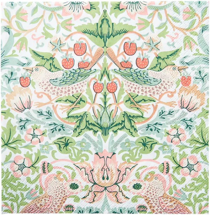 William Morris Strawberry Thief pastelli lautasliina 20kpl/24cm