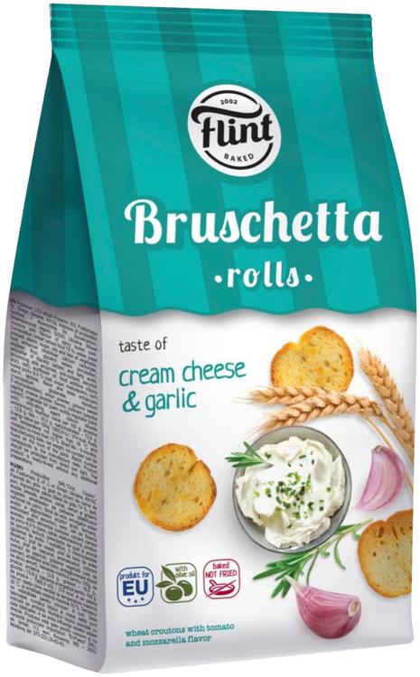 Flint bruschetta rolls toorjuustu- ja küüslaugumaitselised saiakrõpsud 65g