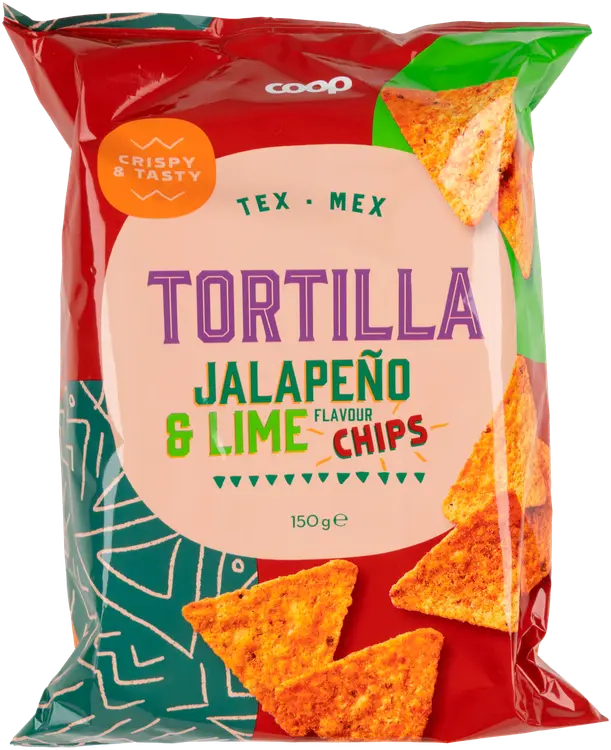 Coop tortilla chips jalapeno ja lime 150 g
