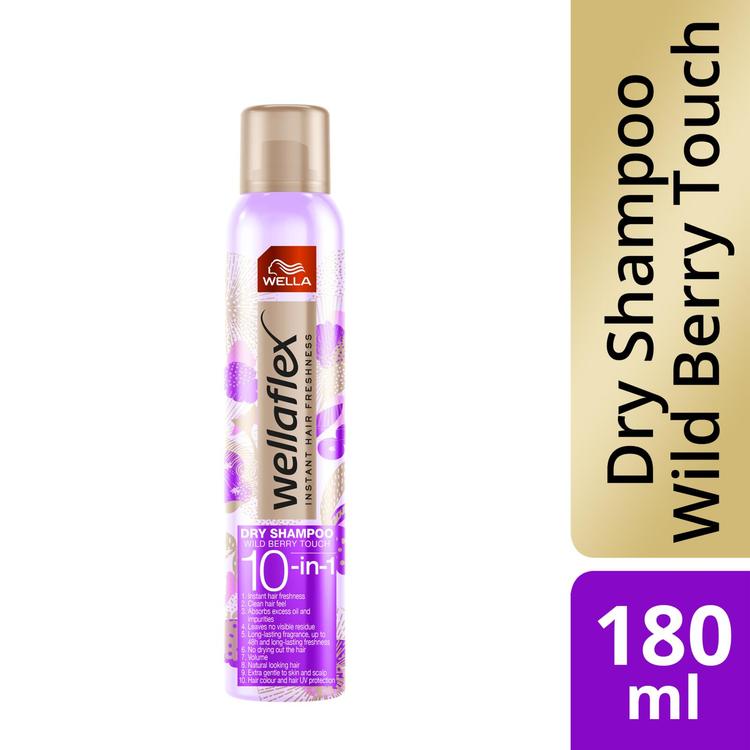 Wella Wellaflex Dry Shampoo 10-in-1 Wild Berry Touch kuivashampoo 180 ml