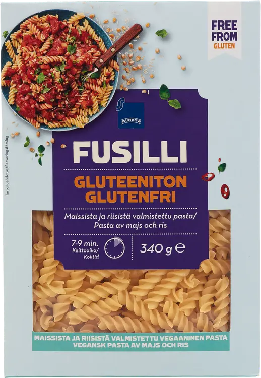 Rainbow Fusilli Gluteeniton 340g