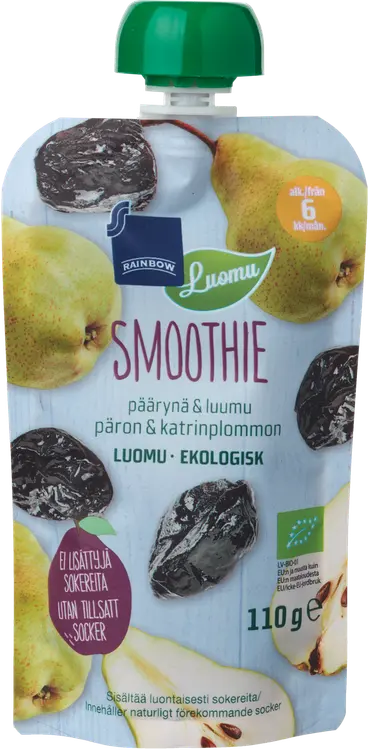 Rainbow smoothie päärynä & luumu luomu 110 g 6 kk