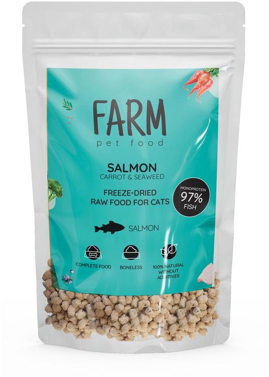 FARM pet food Toortoit Külmkuivatatud lihapallid Lõhe- porgand- merevetikas 97%, 100g / kassidele