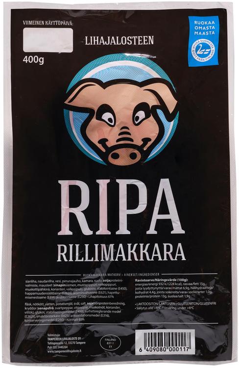 Tampereen Lihajaloste Ripa rillimakkara 400g
