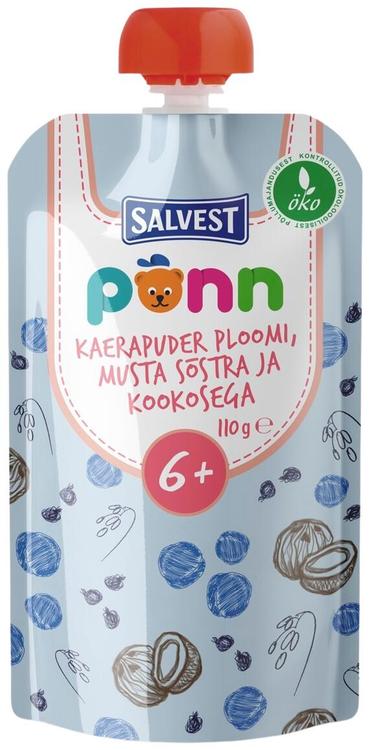 Põnn öko kaerapdr ploom-musts-kookos 110g