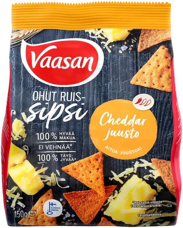 Vaasan Ruissipsi Cheddar Juusto 150g