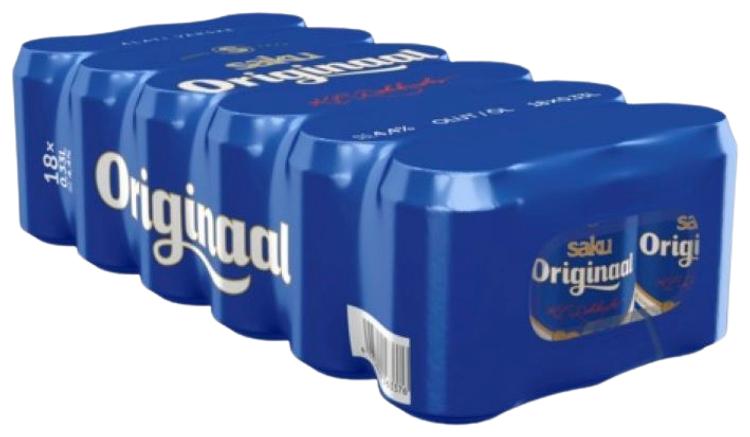 18-pack Saku Originaal lager olut 4,4% tölkki 0,33 L