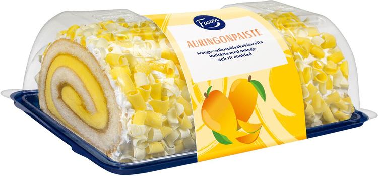 Fazer Auringonpaiste Mango-valkosuklaakakkurulla 485g, kausimaku