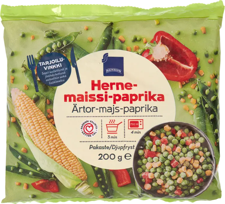 Rainbow 200g herne-maissi-paprika pakaste