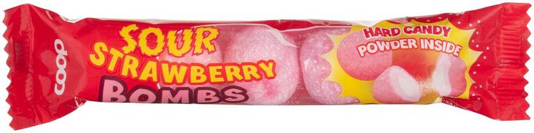 Coop Sour Strawberry bombs makeinen 36 g