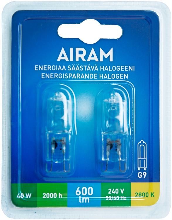 Airam Ecohalogen 42W G9 2-pack blister 625lm 2000h