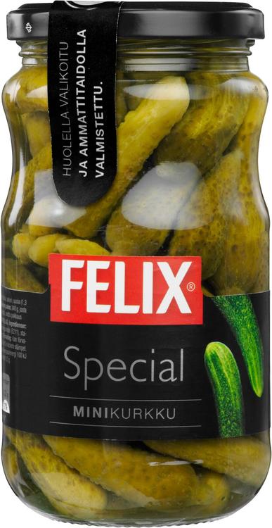 Felix Special minikurkku kokonaisia kurkkuja mausteliemessä 340/190g