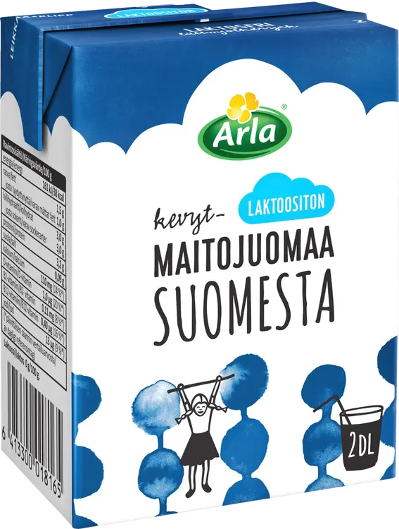 Arla Kevytmaitojuoma 2 dl Suomesta UHT laktoositon