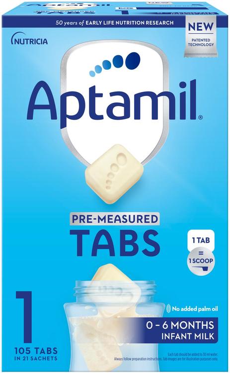 Piimal põhinev imiku piimasegu Aptamil 1 Tabs alates sünnist 479g