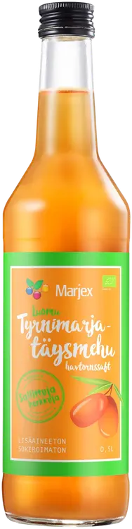 Marjex kylmäpuristettu luomu tyrnitäysmehu 0,5l