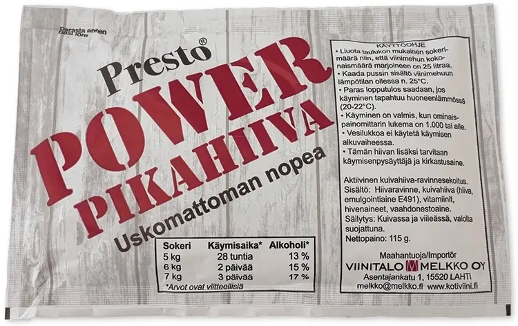 PRESTO Power Pikahiiva 115 g nopeaan käymiseen