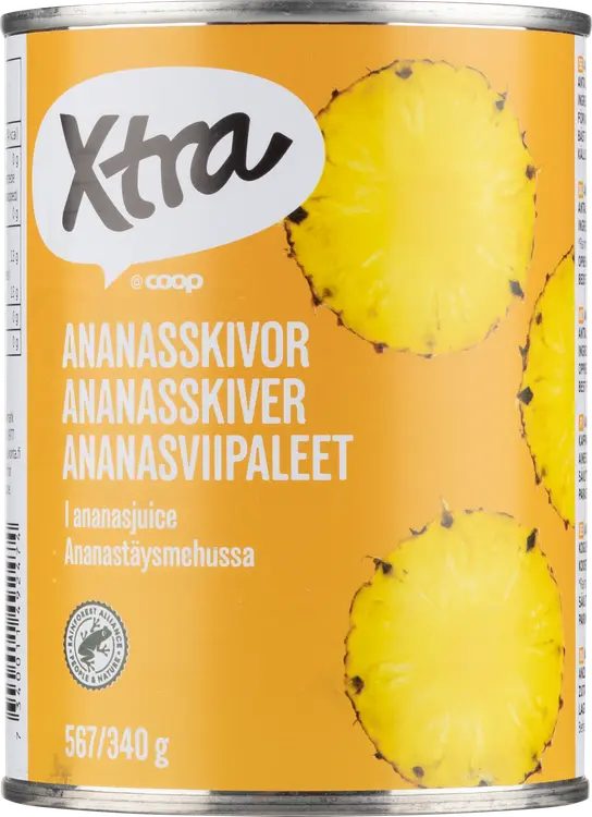 Xtra ananasviipaleet mehussa 567/340g