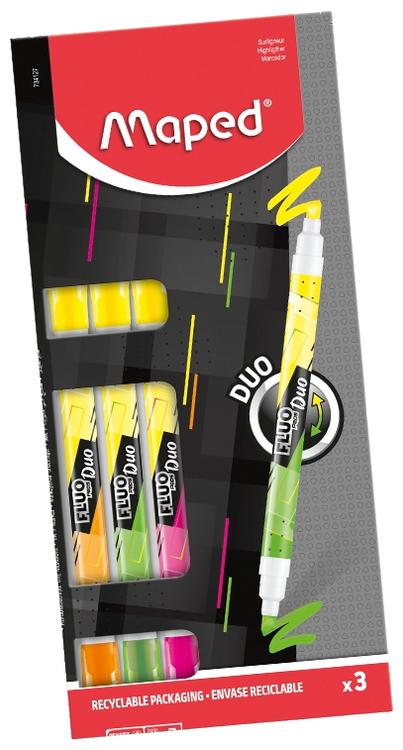 Tekstimarker fluo peps duo 3tk blistril