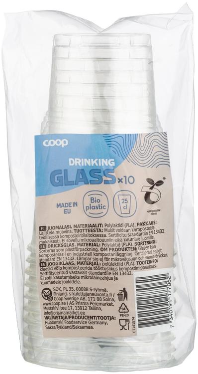 Coop juomalasi PLA-muovi 25 cl 10 kpl