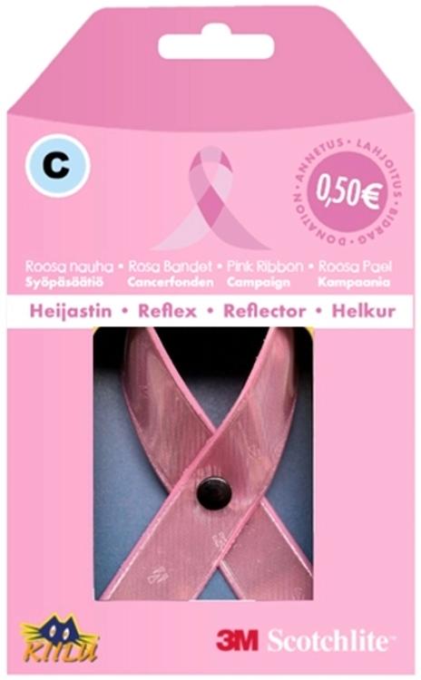 Kiilu C Roosa nauha rusetti heijastin