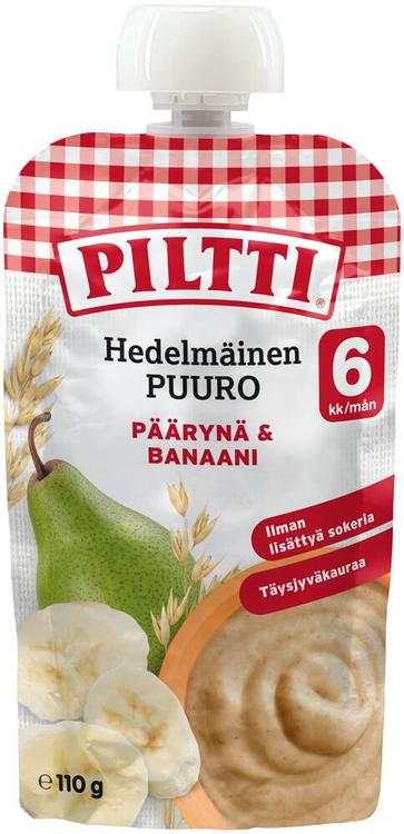 Piltti 110g Hedelmäinen Puuro Päärynä-banaani 6kk annospussi