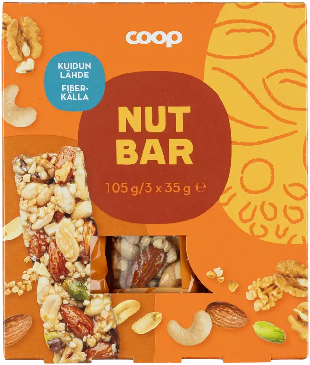Coop pähkinäpatukka 105 g 3 kpl