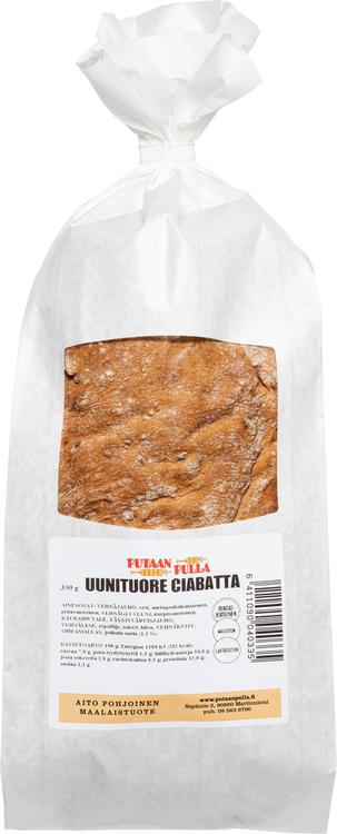 PutaanPulla Uunituore Ciapatta 300g täysjyväleipä