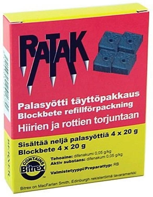Ratak-palasyötti täyttöpakkaus 4x20g