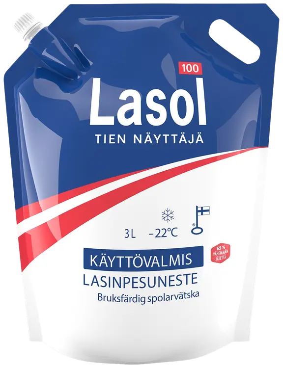 Lasol 100 käyttövalmis lasinpesuneste -22 C 3 l