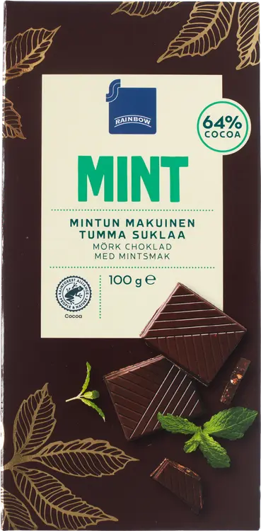 Rainbow 100g tummasuklaa minttu UTZ