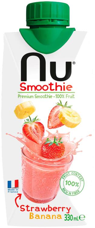 Nu Smoothie 330ml mansikka-banaani smoothie