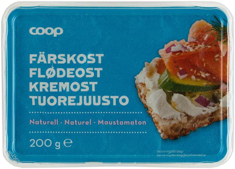 Coop maustamaton tuorejuusto 200 g