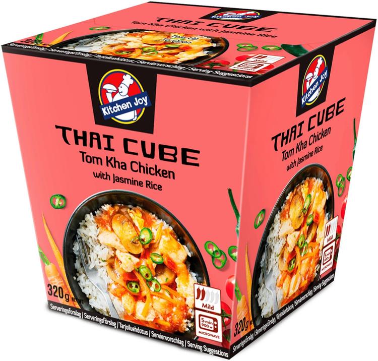 350g Kitchen Joy Thai-Cube Tom Kha -kanaa ja jasmiiniriisiä, pakasteateria  | S-kaupat ruoan verkkokauppa
