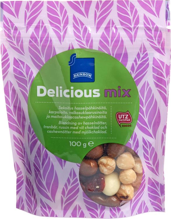 Rainbow 100g Delicious Mix kuivatut hedelmät & pähkinät