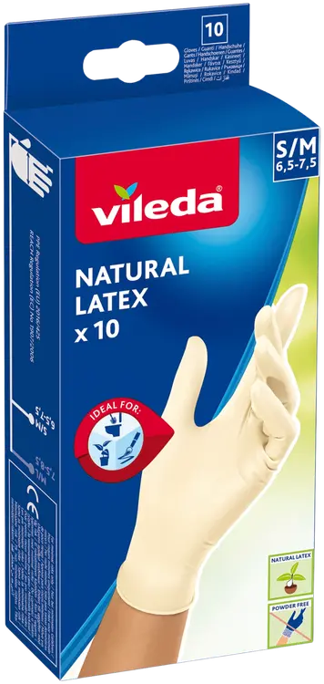 Vileda Natural Latex 10 kertakäyttökäsine koko S/M