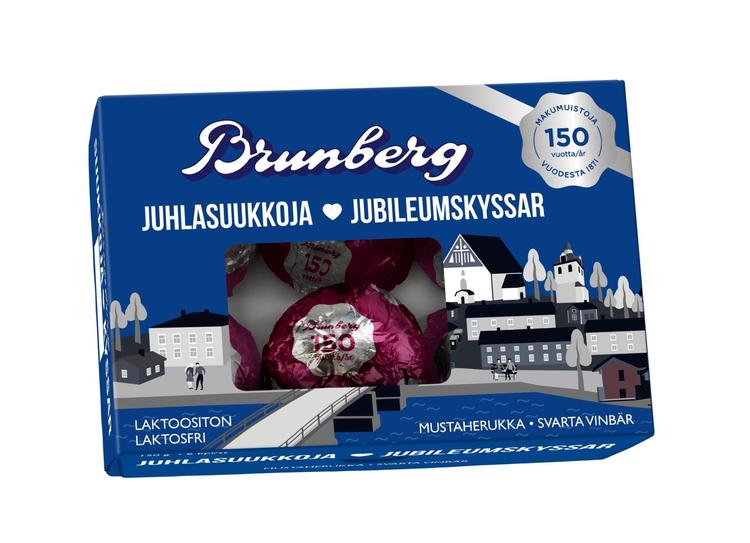 Brunberg Mustaherukkasuukko/ Juhlasuukko kuorrutettuja vaahtomakeisia 150g/6kpl