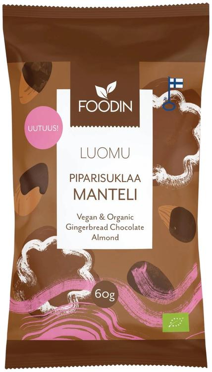 Foodin Piparisuklaamanteli, luomu 60g