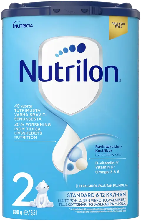 Nutrilon Standard 2 800g, maitopohjainen vieroitusvalmistejauhe 6-12 kk