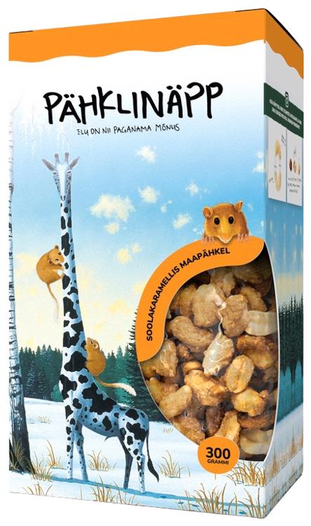 Pähklinäpp maapähkel soolakaramellis kinkekarp 300g
