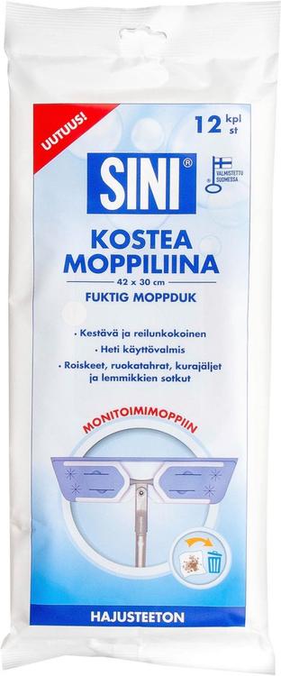 Sini 42x30 cm 12 kpl kostea Moppiliina