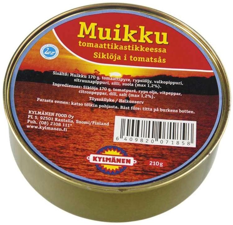 Kylmänen 210g Muikku tomaattikastikkeessa